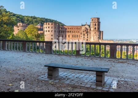 Vue sur le château de Heidelberg en Allemagne Banque D'Images