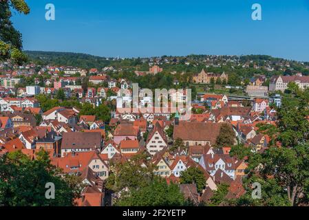 Vue aérienne de la vieille ville de Tubingen, Allemagne Banque D'Images