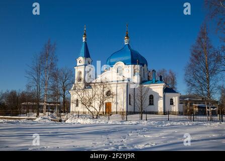 Église Saint-Nicolas le Wonderworker à Sortavala, Carélie, Russie Banque D'Images