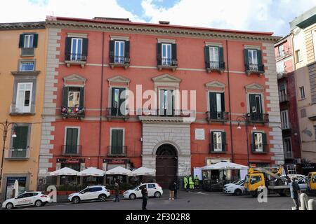 Naples - Palazzo Pandola sur la Piazza del Gesù Nuovo Banque D'Images