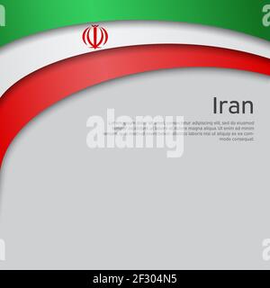 Un drapeau abstrait qui agite l’iran. Bannière patriotique de l'État iranien, prospectus. Livret d'affaires. Conception de carte. Style de coupe de papier. Fond créatif pour le patriote Illustration de Vecteur