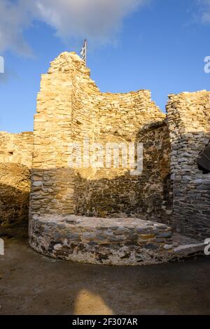 Le château vénitien de Naoussa, île de Paros, Grèce. Banque D'Images