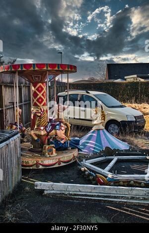 Carrousel à l'île de Fanoe, Danemark Banque D'Images