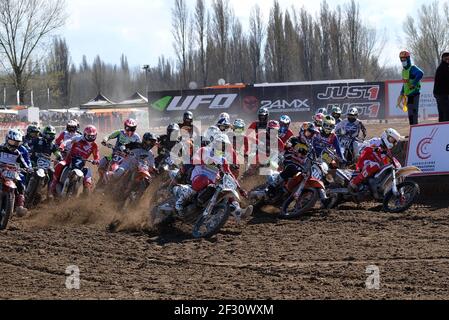Piste Tazio Nuvolari, Mantova, Italie. 14 mars 2021. Début de la course de MX2 à Mantova. Pendant MX Internazionali d'Italia 2021 - MX2 Catégorie, Motocross - photo Roberto Tommasini/LM crédit: LiveMedia/Alay Live News Banque D'Images
