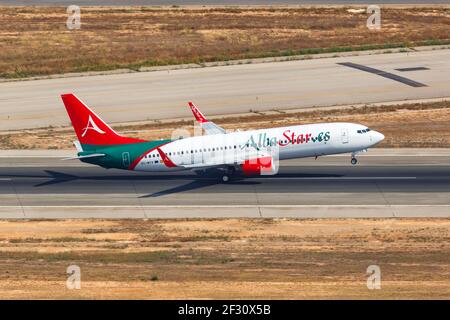 Palma de Majorque, Espagne - 21 juillet 2018 : photo aérienne d'un Boeing B737-800 AlbaStar à l'aéroport de Palma de Majorque en Espagne. Banque D'Images