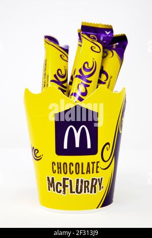 Flake McFlurry de McDonald’s Cadbury Banque D'Images