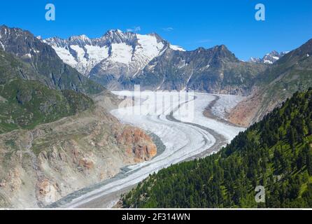 Géographie / Voyage, Suisse, glacier de Wannenhoerner et Aletsch, Valais, droits-supplémentaires-dégagement-Info-non-disponible Banque D'Images