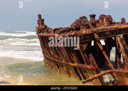 Le naufrage S.S. Maheno sur Fraser Island dans le Queensland, en Australie Banque D'Images