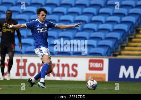 Cardiff, Royaume-Uni. 13 mars 2021. Perry NG de la ville de Cardiff en action. Match de championnat EFL Skybet, Cardiff City et Watford au Cardiff City Stadium de Cardiff, pays de Galles, le samedi 13 mars 2021. Cette image ne peut être utilisée qu'à des fins éditoriales. Utilisation éditoriale uniquement, licence requise pour une utilisation commerciale. Aucune utilisation dans les Paris, les jeux ou les publications d'un seul club/ligue/joueur. photo par Andrew Orchard/Andrew Orchard sports Photography/Alamy Live News crédit: Andrew Orchard sports Photography/Alamy Live News Banque D'Images