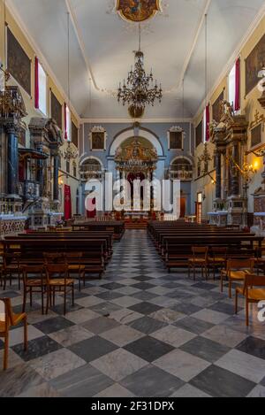 Dubrovnik, Croatie, 25 juillet 2020 : intérieur de l'église franciscaine et monastère à Dubrovnik, Croatie Banque D'Images