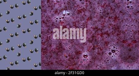 Motif cassis et bouillante Jam fond texturé - collage Banque D'Images