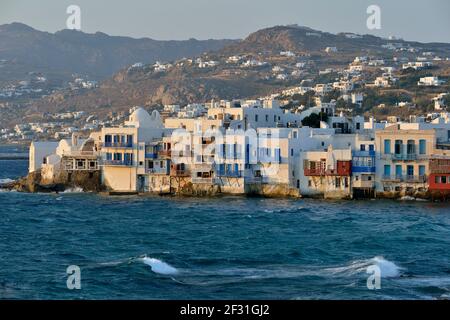 Géographie / Voyage, Grèce, maisons de l'ancien capitaine de Little-Venise, Chora ou Mykonos-Stadt, Mykonos, Additional-Rights-Clearance-Info-not-available Banque D'Images