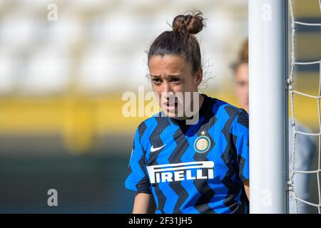 Sesto San Giovanni, Italie. 14 mars 2021. Martina Brustia (#8 Inter) lors du match de première jambe des demi-finales de la coupe italienne entre le FC Internazionale et l'AC Milan au stade Breda à Sesto S.Giovanni (Milan), Italie crédit: SPP Sport Press photo. /Alamy Live News Banque D'Images