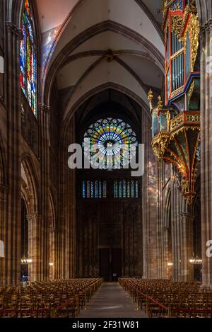 Strasbourg, France, 21 septembre 2020 : intérieur de la cathédrale de notre Dame de Strasbourg, France Banque D'Images