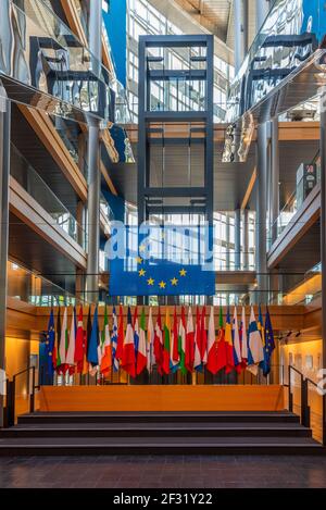 Strasbourg, France, 22 septembre 2020 : intérieur du bâtiment du Parlement européen à Strasbourg, France Banque D'Images