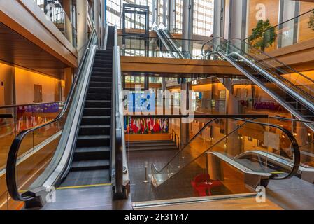 Strasbourg, France, 22 septembre 2020 : intérieur du bâtiment du Parlement européen à Strasbourg, France Banque D'Images