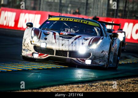 70 MOTOAKI Ishikawa (jpn), BERETTA Olivier (mcn), CHEEVER Edward (ita), Ferrari 488 GTE Team MR Racing, action pendant la course 2019 le Mans 24 heures, du 15 au 16 juin sur le circuit du Mans, France - photo Paulo Maria / DPPI Banque D'Images