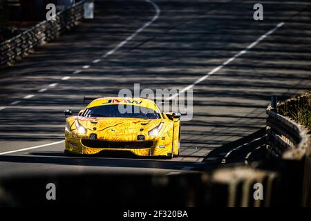 84 SEGAL Jeffrey (etats-unis), BAPTISTA Rodrigo (BRA), LU Wei (CAN), Ferrari 488 GTE JMW Motorsport, action pendant la journée d'24 essai de 2019 heures du Mans, le 2 juin au circuit du Mans, France - photo Antonin Vincent / DPPI Banque D'Images