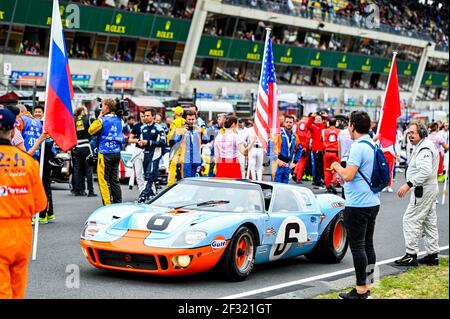 Jacky Ickx pilotant le gagnant Ford GT 40 1969 le Mans lors de la course des 24 heures du Mans 2019, du 15 au 16 juin sur le circuit du Mans, France - photo Julien Delfosse / DPPI Banque D'Images