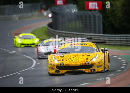 84 SEGAL Jeffrey (usa), BAPTISTA Rodrigo (BRA), LU Wei (CAN), Ferrari 488 GTE JMW Motorsport, action pendant la course 2019 le Mans 24 heures, du 15 au 16 juin au circuit du Mans, France - photo Antonin Vincent / DPPI Banque D'Images