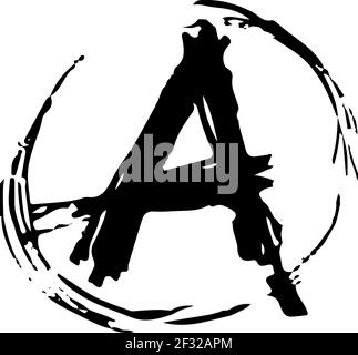 Patch militaire anarchie. Logo abstrait plat. Icône de jeu vidéo. Illustration vectorielle. Illustration de Vecteur