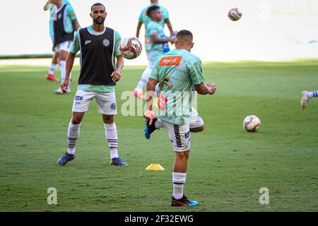 Belo Horizonte, Brésil. 14 mars 2021. Cruzeiro affronte l'Athlétisme, pour le championnat Mineiro, à Mineirao, à Belo Horizonte. Credit: Hanna Gabriela/FotoArena/Alamy Live News Banque D'Images