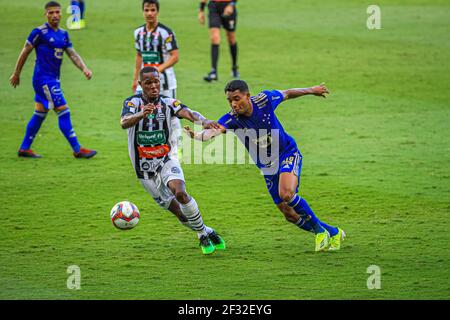 Belo Horizonte, Brésil. 14 mars 2021. Cruzeiro affronte l'Athlétisme, pour le championnat Mineiro, à Mineirao, à Belo Horizonte. Credit: Hanna Gabriela/FotoArena/Alamy Live News Banque D'Images