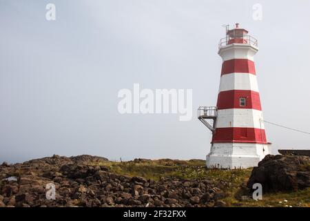 Phare, Westport Cove Lighthouse, Brier Island, Canada Banque D'Images