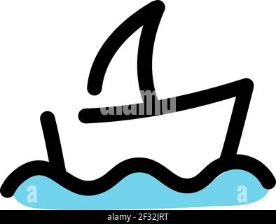 Bateau à voile, illustration, vecteur sur fond blanc Illustration de Vecteur