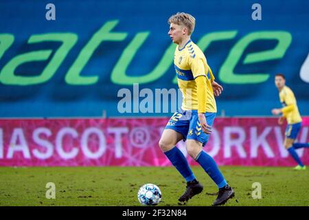 Odense, Danemark. 14 mars 2021. Tobias Borkeeiet (42) de Broendby SI on le voit pendant le match 3F Superliga entre Odense Boldklub et Broendby IF au Parc d'énergie de la nature à Odense. (Crédit photo : Gonzales photo/Alamy Live News Banque D'Images