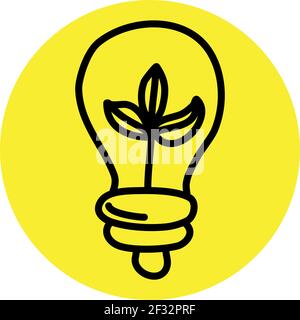 Plante dans une ampoule, illustration, vecteur sur fond blanc Illustration de Vecteur