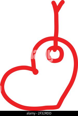 Trousseau cœur rouge, illustration, vecteur sur fond blanc Illustration de Vecteur