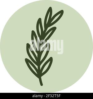 Neuf feuilles sur une branche, illustration, vecteur sur fond blanc Illustration de Vecteur