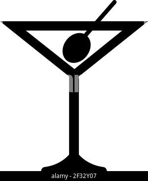 Martini coctail avec olive, illustration, vecteur sur fond blanc Illustration de Vecteur