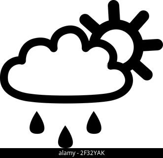 Soleil avec pluie légère, illustration, vecteur sur fond blanc Illustration de Vecteur