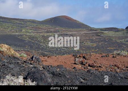 Chemin vers le volcan de Teneguia (la Palma) Banque D'Images