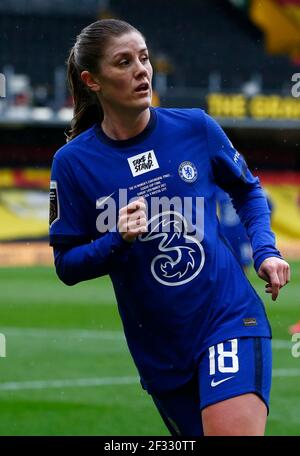 Watford, Royaume-Uni. 14 mars 2021. WATFORD, ANGLETERRE - MARS 14: Chelsea Ladies Maren Mjelde lors de la finale de la coupe de la Ligue continentale des pneus de FA femmes entre Bristol City et Chelsea au stade Vicarage Road, Watford, Royaume-Uni le 14 Mars 2021 crédit: Action Foto Sport/Alay Live News Banque D'Images