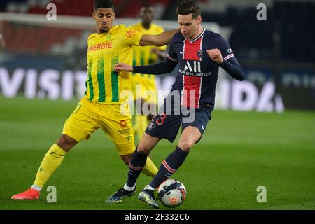 Paris, France. 15 mars 2021. Paris SG Midfield JULIAN DRAXLER en action pendant le championnat français de football, Ligue 1 Uber Eats, entre Paris Saint Germain et FC Nantes au Parc des Princes Stadium - Paris France.le FC Nantes a gagné 2:1 crédit: Pierre Stevenin/ZUMA Wire/Alay Live News Banque D'Images