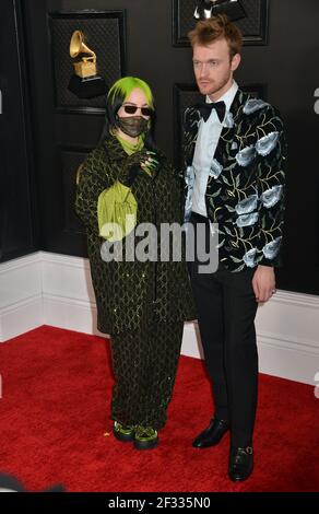 Finneas O'Connell, Billie Eilish, participe au 62e GRAMMY Awards annuel au Staples Center le 26 janvier 2020 à Los Angeles, en Californie Banque D'Images