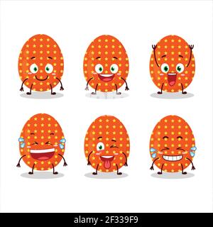 Personnage de dessin animé d'oeuf de pâques orange profond avec expression de sourire. Illustration vectorielle Illustration de Vecteur