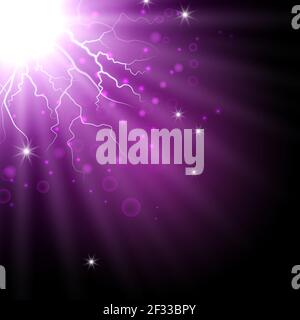 Spot Putple. Éclairage lumineux avec spots de la scène sur fond transparent. Illustration de Vecteur