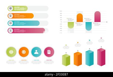 Diagramme graphique à barres ensemble d'éléments graphiques statistiques de l'entreprise Illustration de Vecteur