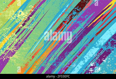 Arrière-plan texturé, écaillé, peint avec de la peinture pourpre, verte, bleue. Couleurs éclatantes. Illustration de Vecteur