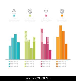 Diagramme graphique à barres modèle d'éléments graphiques statistiques de l'entreprise Illustration de Vecteur