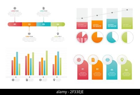 Diagramme graphique à barres ensemble d'éléments graphiques statistiques de l'entreprise Illustration de Vecteur