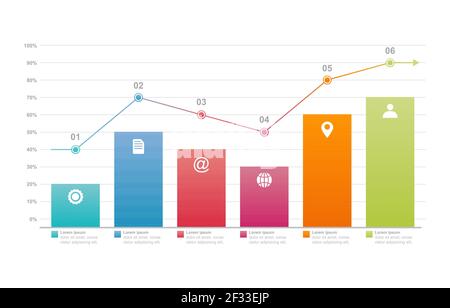 Diagramme graphique à barres modèle d'éléments graphiques statistiques de l'entreprise Illustration de Vecteur