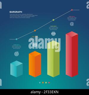 Diagramme graphique à barres modèle d'éléments graphiques statistiques de l'entreprise Illustration de Vecteur