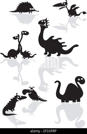 Collection de dinosaures amusants Illustration de Vecteur