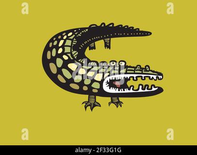 Illustration vectorielle crocodile amusante Illustration de Vecteur