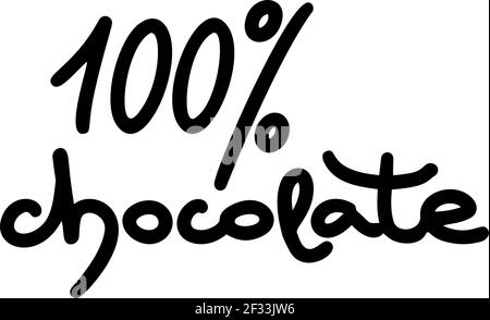 100 % de chocolat dans un style moderne. Illustration vectorielle sur fond blanc. Illustration de Vecteur